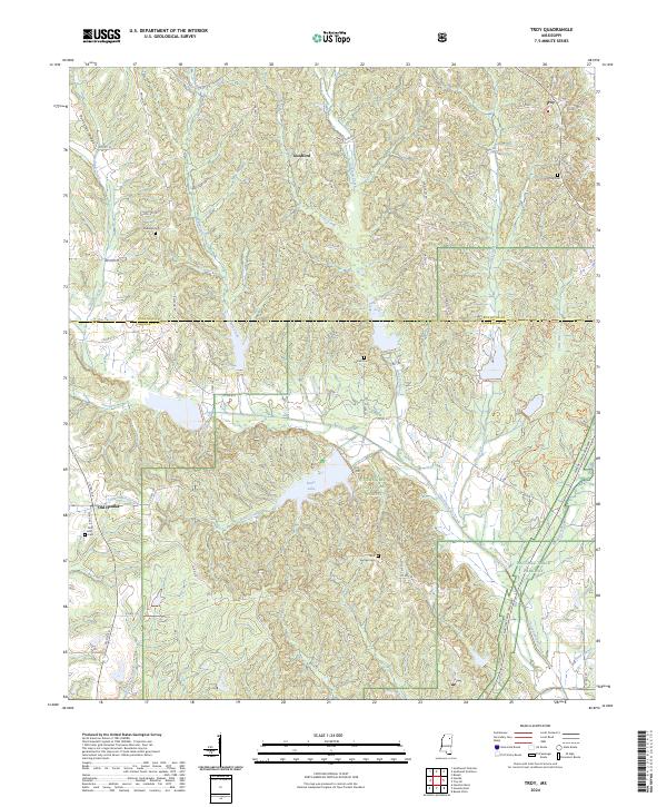 Troy, MS — USGS 7.5-minute topo (2024)