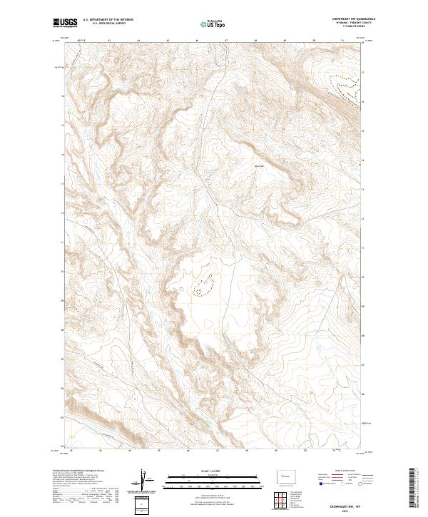 Crowheart NW, WY — USGS 7.5-minute topo (2021)