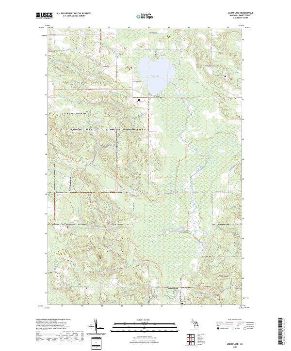 Larks Lake, MI — USGS 7.5-minute topo (2023)