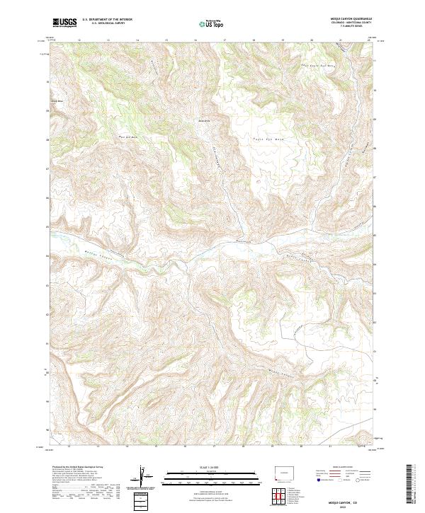 Moqui Canyon, CO — USGS 7.5-minute topo (2022)