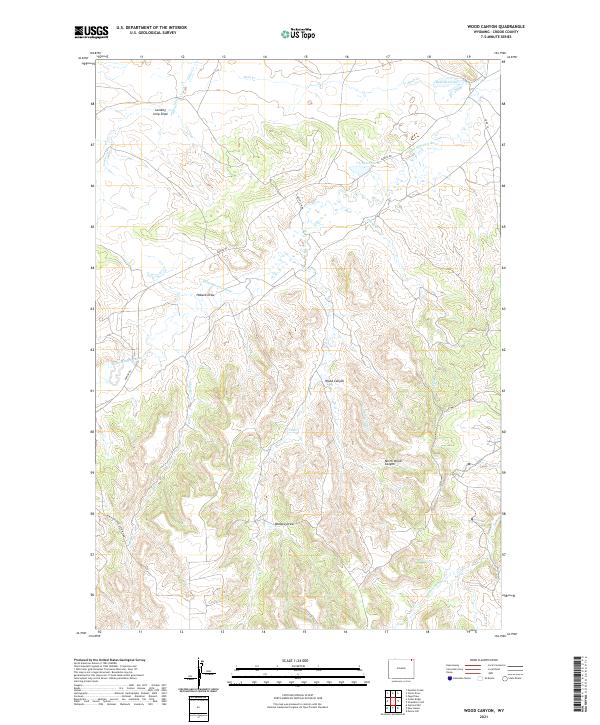 Wood Canyon, WY — USGS 7.5-minute topo (2021)