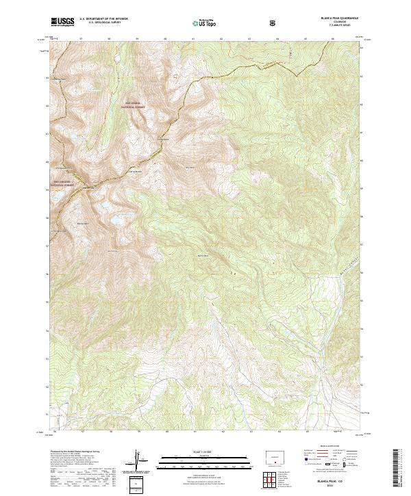 Blanca Peak, CO — USGS 7.5-minute topo (2022)