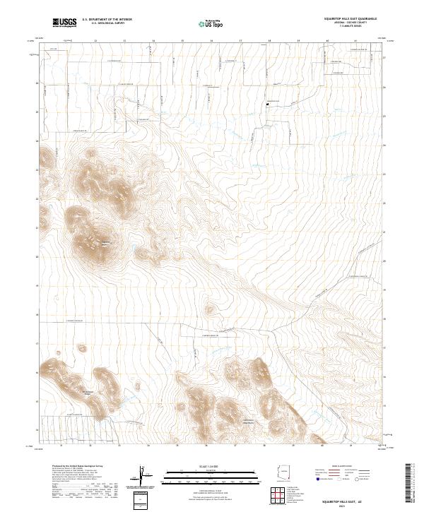 Squaretop Hills East, AZ — USGS 7.5-minute topo (2021)