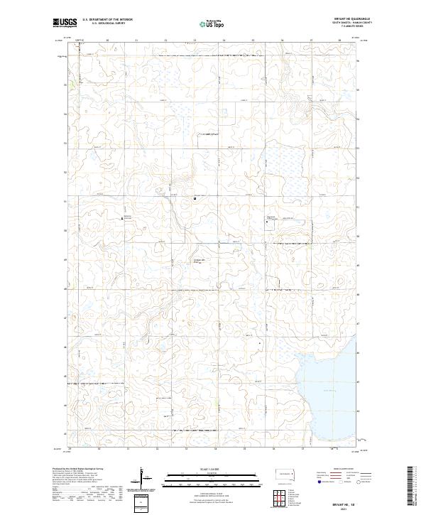 Bryant NE, SD — USGS 7.5-minute topo (2021)