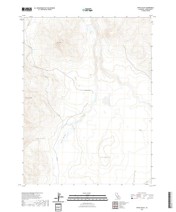 Petes Valley, CA — USGS 7.5-minute topo (2021)
