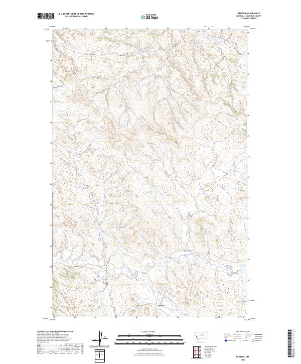 Benzien, MT — USGS 7.5-minute topo (2024)