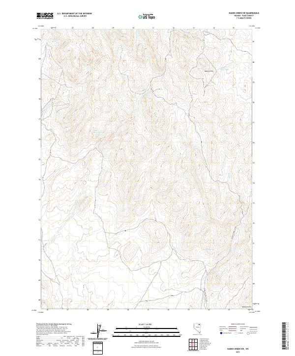 Hanks Creek SW, NV — USGS 7.5-minute topo (2021)