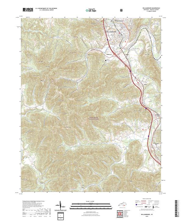 Williamsburg, KY — USGS 7.5-minute topo (2022)