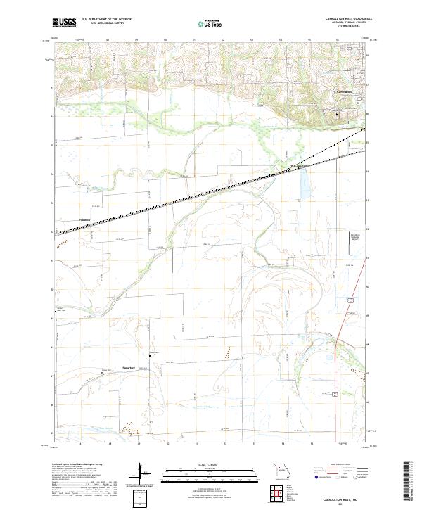Carrollton West, MO — USGS 7.5-minute topo (2021)