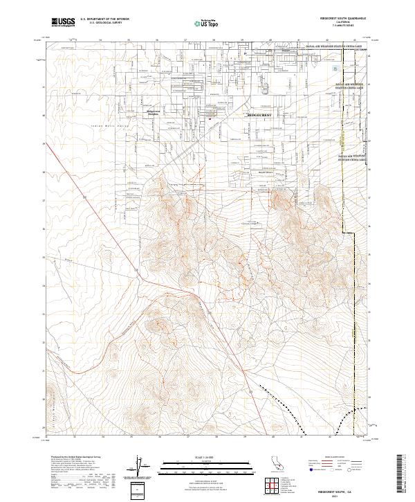 Ridgecrest South, CA — USGS 7.5-minute topo (2021)