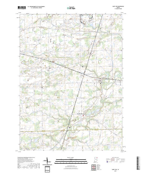Saint Joe, IN — USGS 7.5-minute topo (2022)