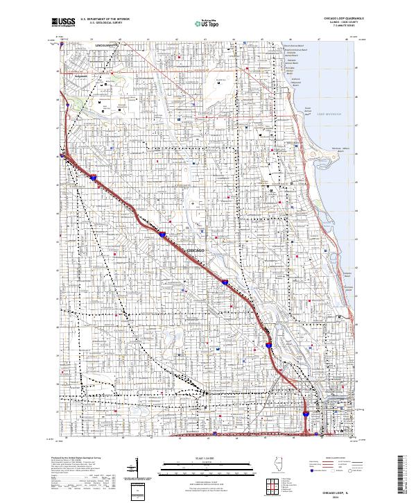 Chicago Loop, IL — USGS 7.5-minute topo (2024)