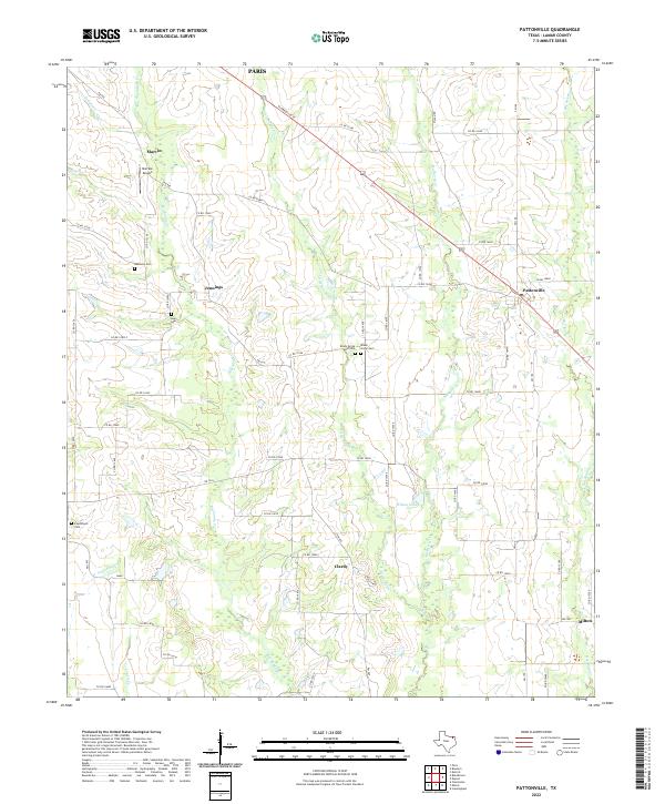 Pattonville, TX — USGS 7.5-minute topo (2022)
