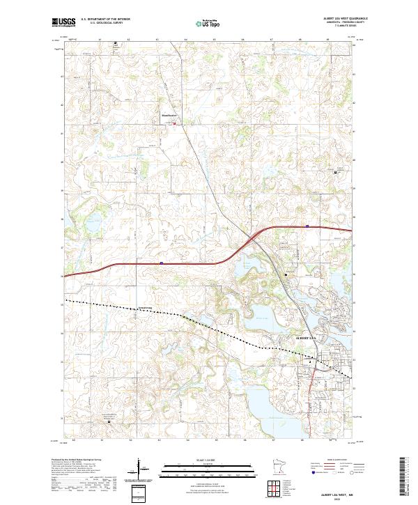 Albert Lea West, MN — USGS 7.5-minute topo (2022)