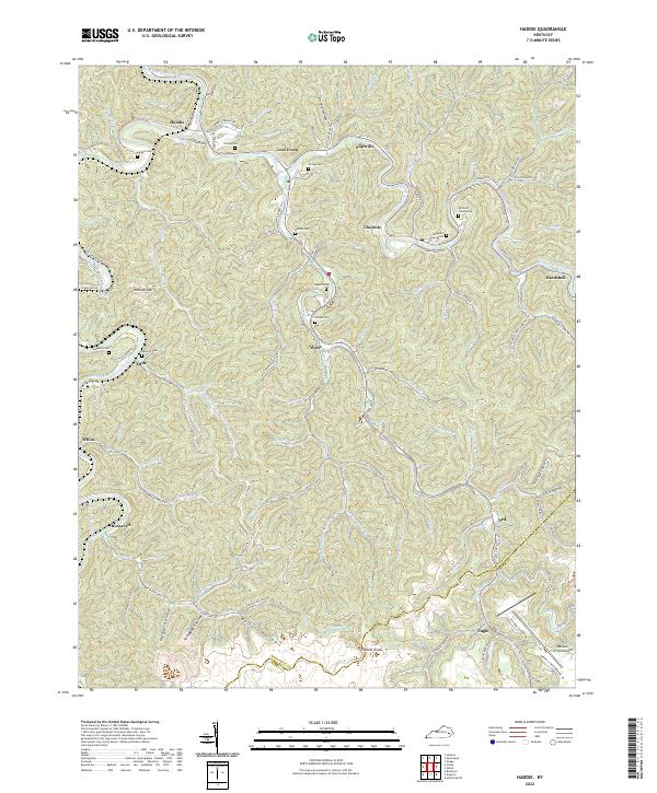 Haddix, KY — USGS 7.5-minute topo (2022)