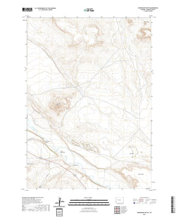 Crowheart Butte, WY — USGS 7.5-minute topo (2021)