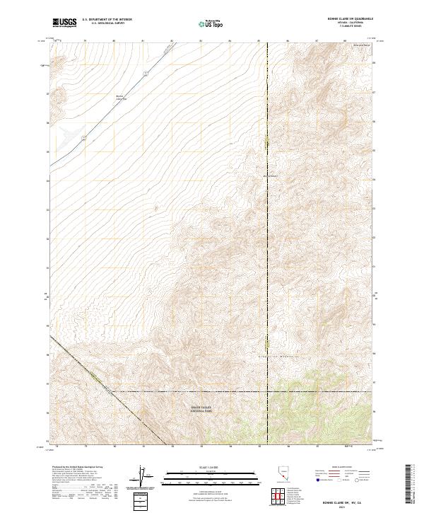 Bonnie Claire SW, NV-CA — USGS 7.5-minute topo (2021)