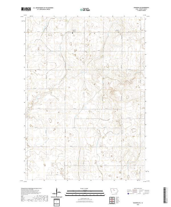 Kanawha SE, IA — USGS 7.5-minute topo (2022)