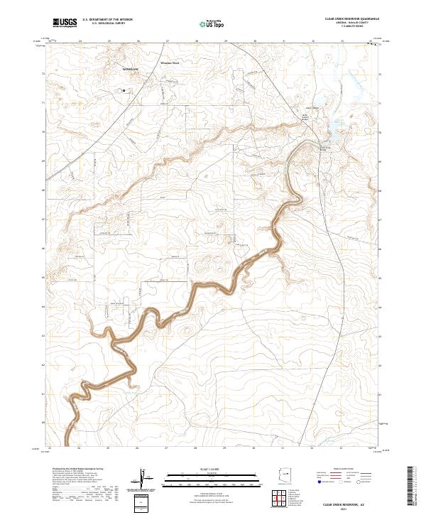 Clear Creek Reservoir, AZ — USGS 7.5-minute topo (2021)