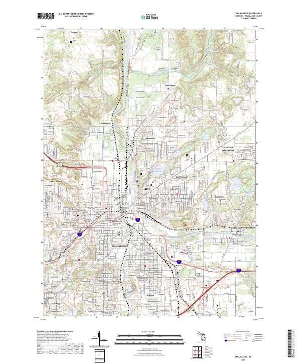 Kalamazoo, MI — USGS 7.5-minute topo (2023)