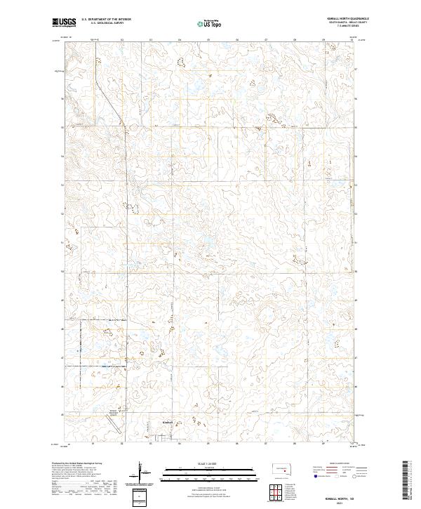 Kimball North, SD — USGS 7.5-minute topo (2021)