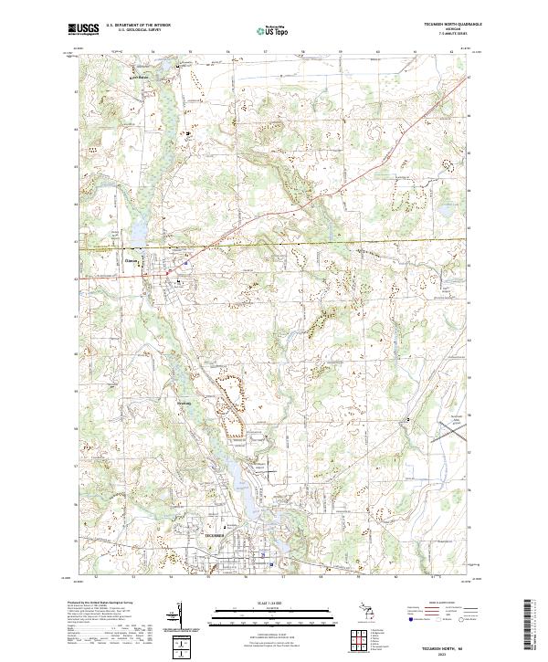 Tecumseh North, MI — USGS 7.5-minute topo (2023)