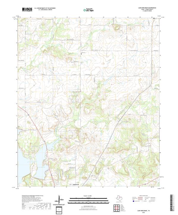 Lake Eddleman, TX — USGS 7.5-minute topo (2022)