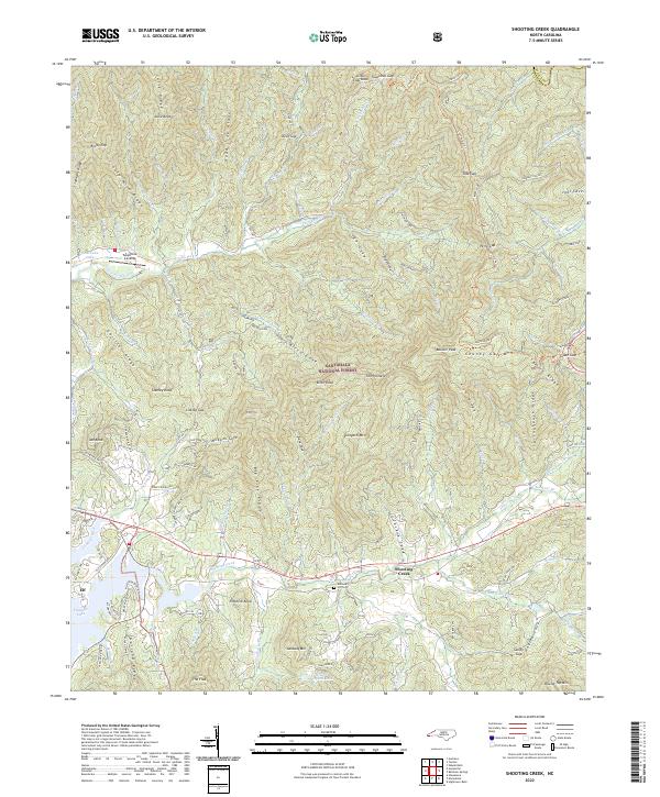 Shooting Creek, NC — USGS 7.5-minute topo (2022)
