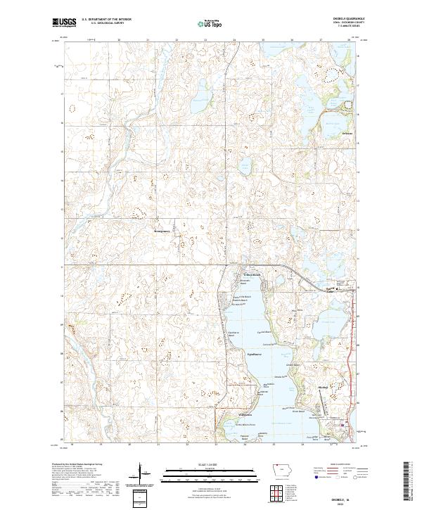 Okoboji, IA — USGS 7.5-minute topo (2022)