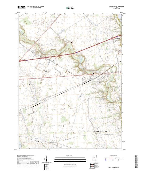 West Jefferson, OH — USGS 7.5-minute topo (2023)