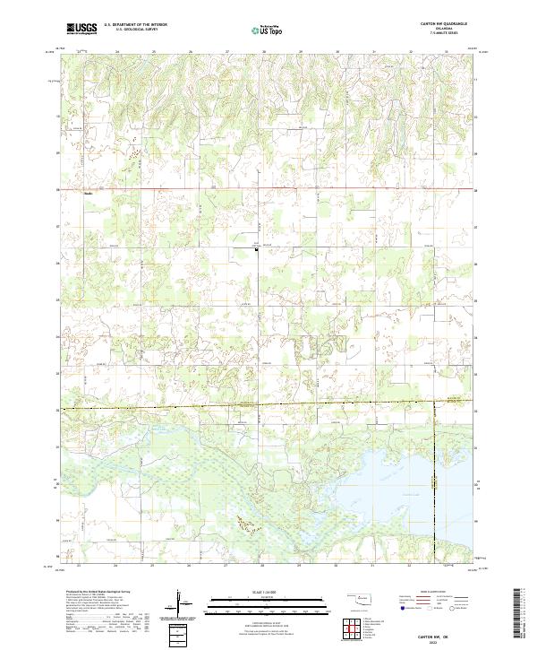 Canton NW, OK — USGS 7.5-minute topo (2022)