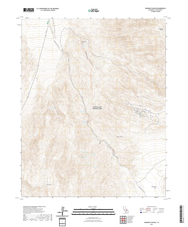 Emigrant Canyon, CA — USGS 7.5-minute topo (2021)