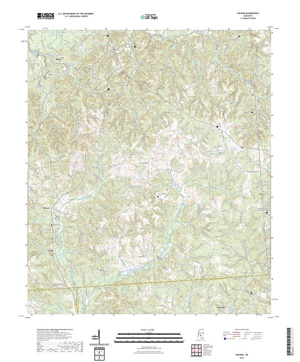 Shivers, MS — USGS 7.5-minute topo (2024)