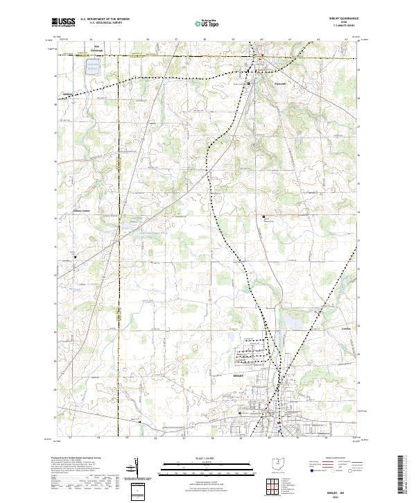 Shelby, OH — USGS 7.5-minute topo (2023)