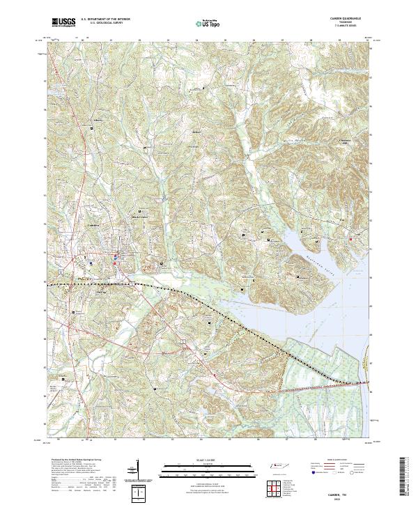 Camden, TN — USGS 7.5-minute topo (2022)