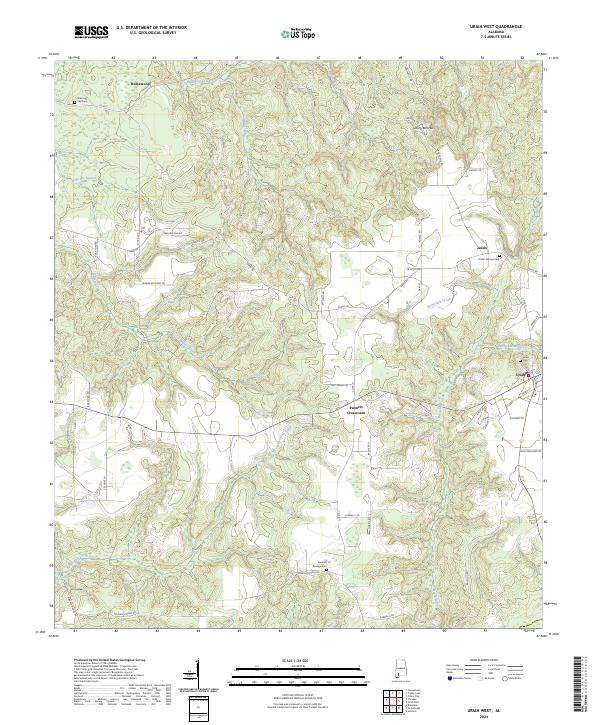 Uriah West, AL — USGS 7.5-minute topo (2024)