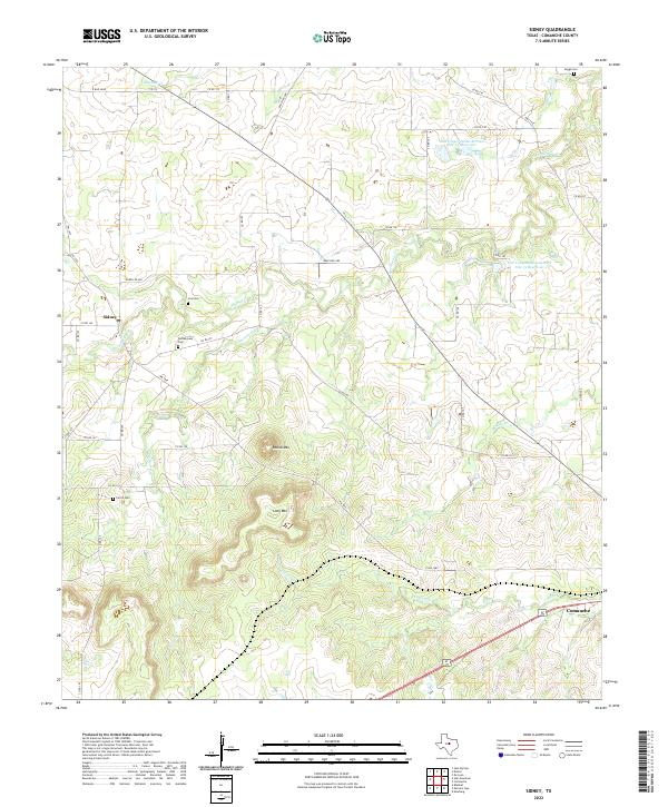 Sidney, TX — USGS 7.5-minute topo (2022)