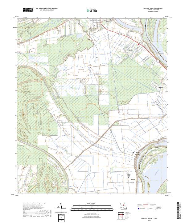 Ferriday South, LA-MS — USGS 7.5-minute topo (2024)