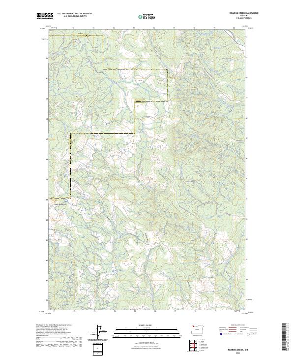 Roaring Creek, OR — USGS 7.5-minute topo (2024)