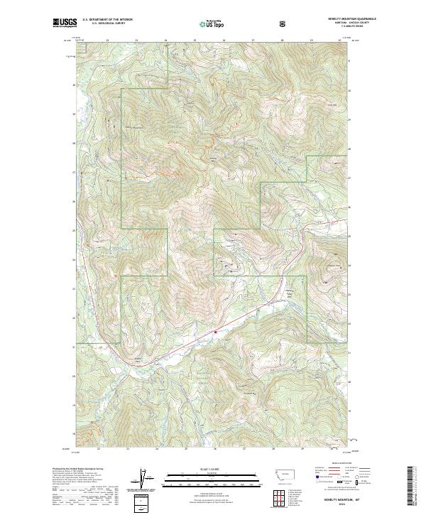 Kenelty Mountain, MT — USGS 7.5-minute topo (2024)