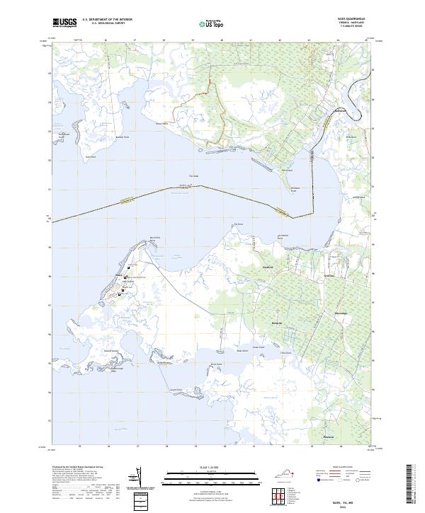 Saxis, VA-MD — USGS 7.5-minute topo (2022)