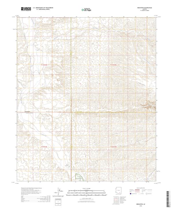 Redington, AZ — USGS 7.5-minute topo (2026)