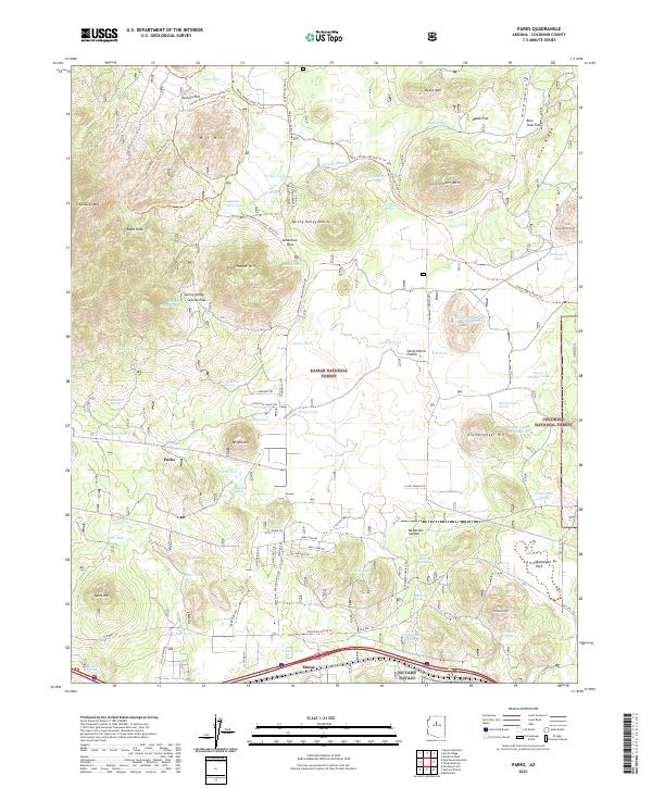 Parks, AZ — USGS 7.5-minute topo (2021)