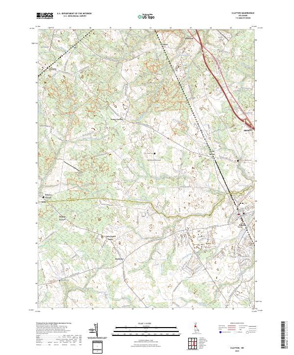 Clayton, DE — USGS 7.5-minute topo (2023)