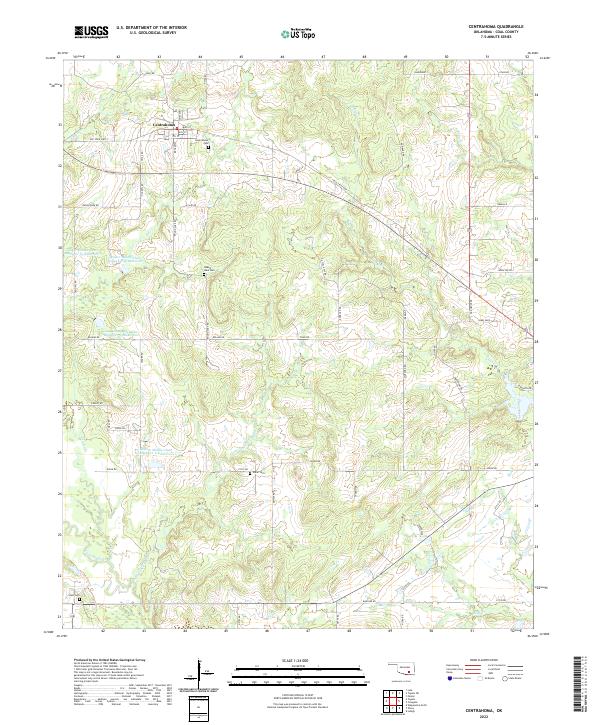 Centrahoma, OK — USGS 7.5-minute topo (2022)
