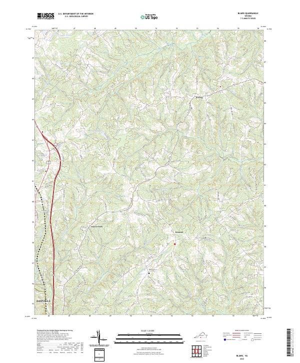 Blairs, VA — USGS 7.5-minute topo (2022)