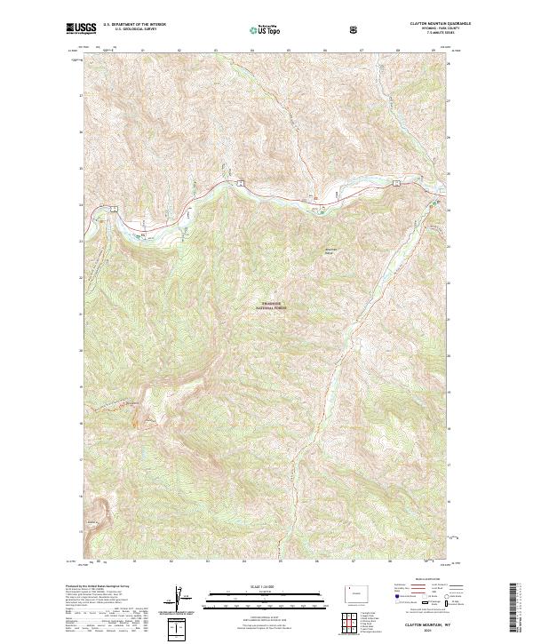 Clayton Mountain, WY — USGS 7.5-minute topo (2021)
