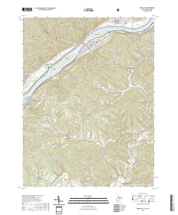 Paden City, WV-OH — USGS 7.5-minute topo (2023)