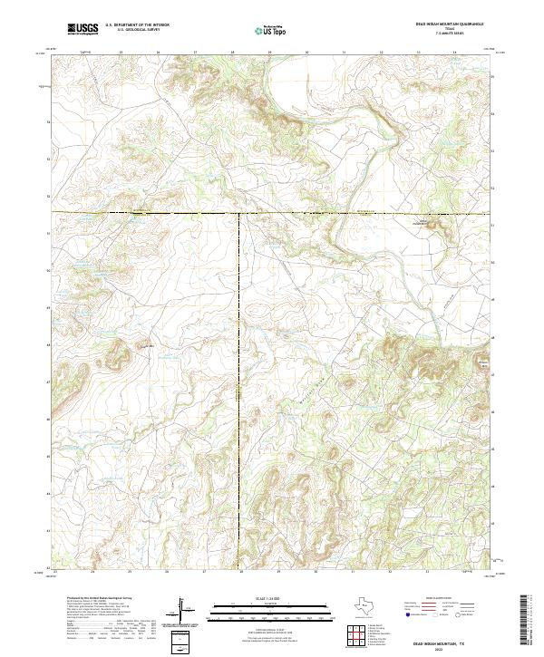 Dead Indian Mountain, TX — USGS 7.5-minute topo (2022)