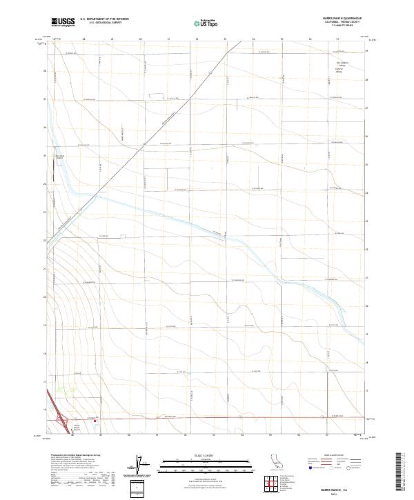 Harris Ranch, CA — USGS 7.5-minute topo (2021)